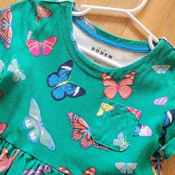 Boden 5/6Y Butterfly Print Casual Kids Dress - Picture 2 of 3